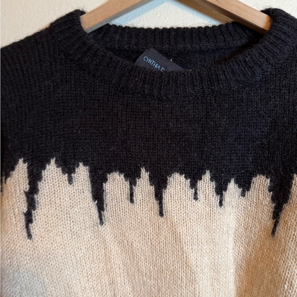 Cynthia Rowley Snowbird Intarsia Knit Sweater Mohair and Wool Blend - Picture 3 of 7